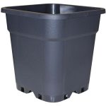 MACETA CUADRADA REFORZADA INUNDACIÓN NEGRA 7L 18*18*22